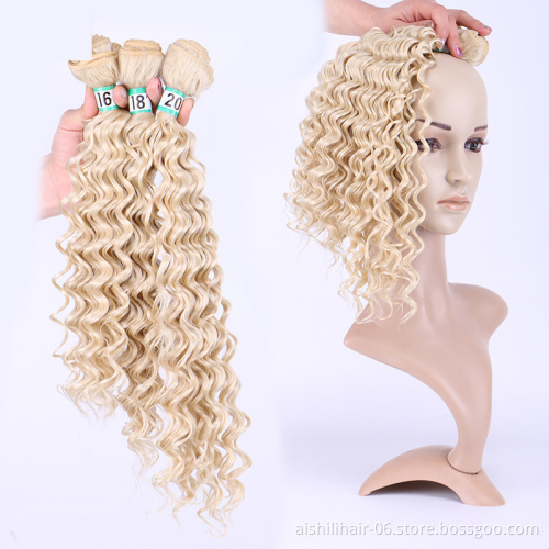 AiShiLi Hair Factory Wholesale Pure Color  Deep Wave Crochet Braiding Hair Wigs Heat Resistant Synthetic Extension hair Wig